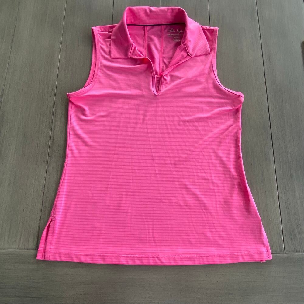Lillie Green Sleeveless Golf Top • Hot Pink • Women’s Small • Stretch